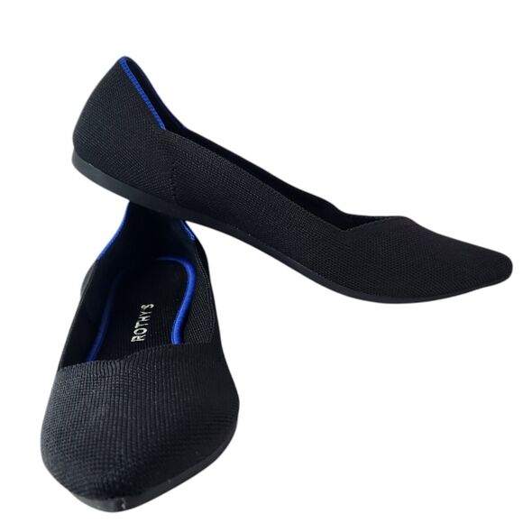 Rothys The Point Womens Size US 10 Solid Black Pointed Toe Ballet Flats Shoes - Picture 11 of 11